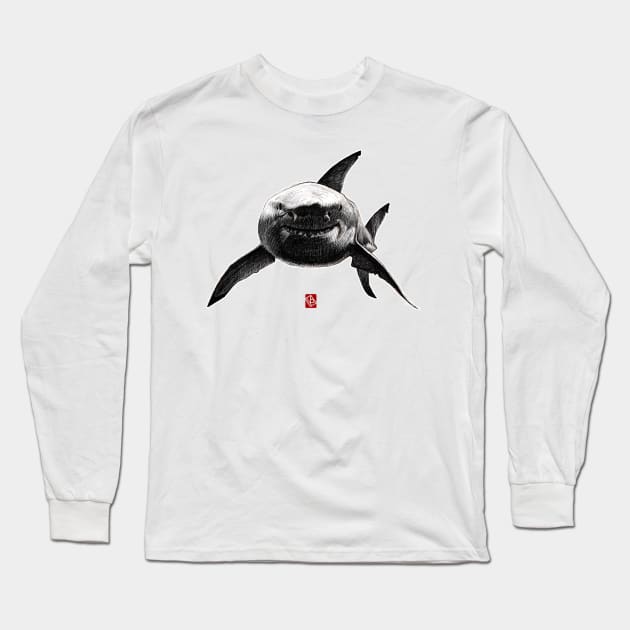 Sketchy Shark Long Sleeve T-Shirt by Khasis